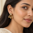 Antique Gold Pearl Drop Kundan Earring