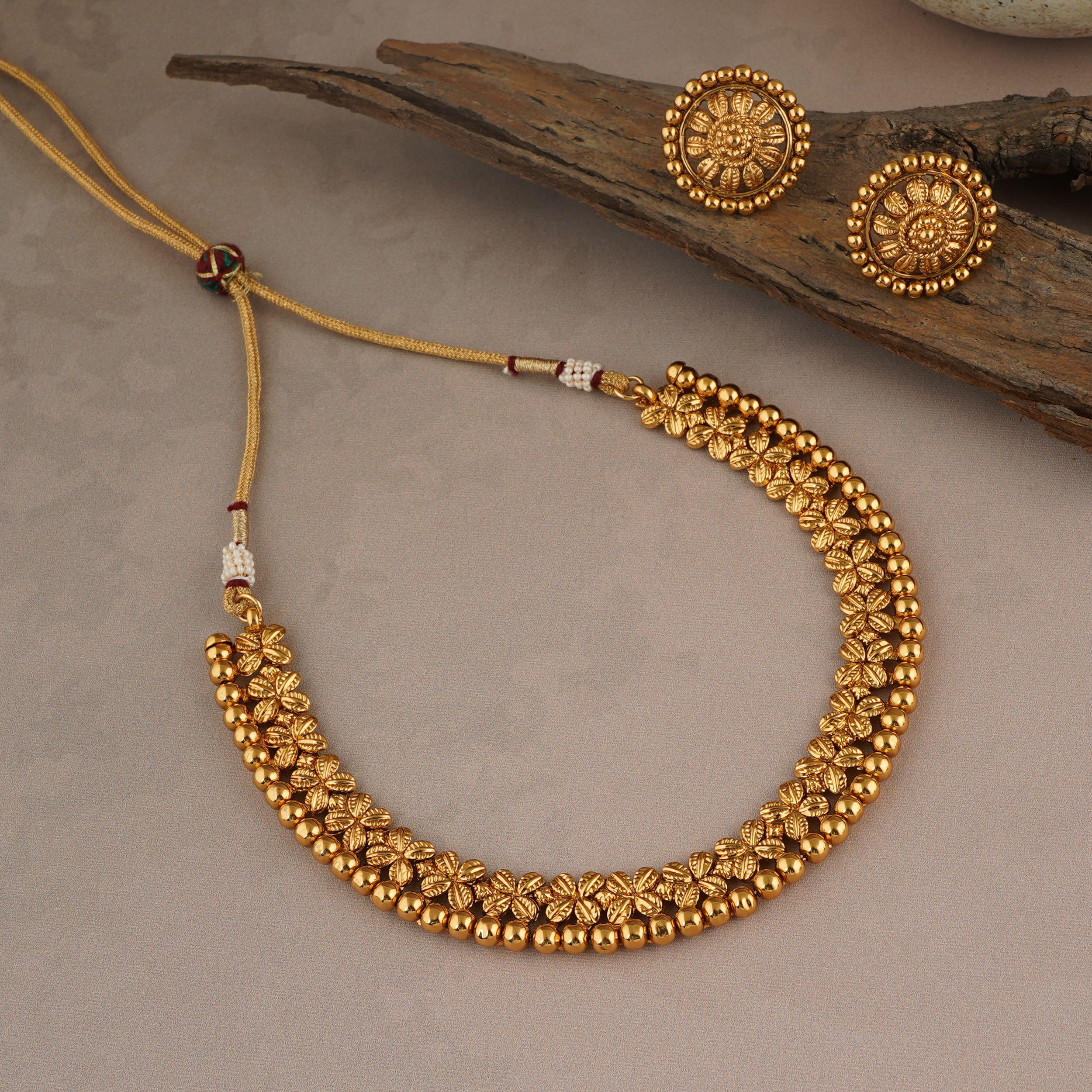 Jewellery With Black Saree