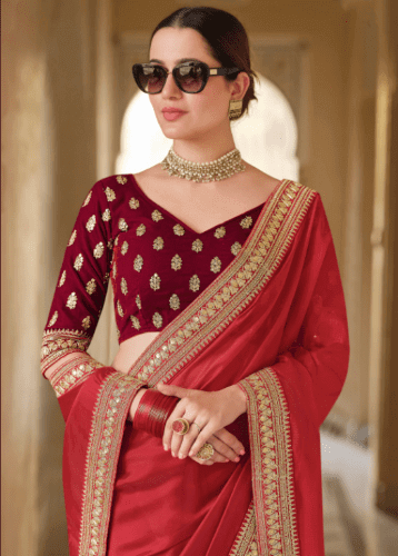 jewellery with red saree