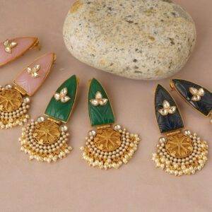 Long stone Kundan Danglers earring | Free Cod | Buy Now
